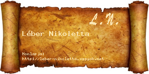 Léber Nikoletta névjegykártya